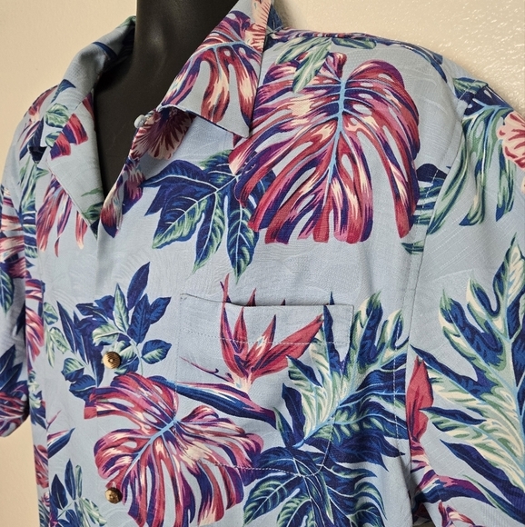 Tommy Bahama Calaveras Fronds Silk-blend Camp Short Sleeve Button-Up Shir XL - Picture 6 of 16